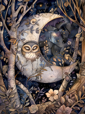 Moon Animals Unframed Canvas Art Poster Chic Wall Decor for Home Living Room Bedroom & Perfect Present