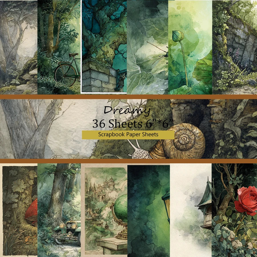 36 Sheets 6"x6" Scrapbook Paper Pack: Vintage Map & Flower Prints for Scrapbooking, Origami, Junk Journal & Card DIY .