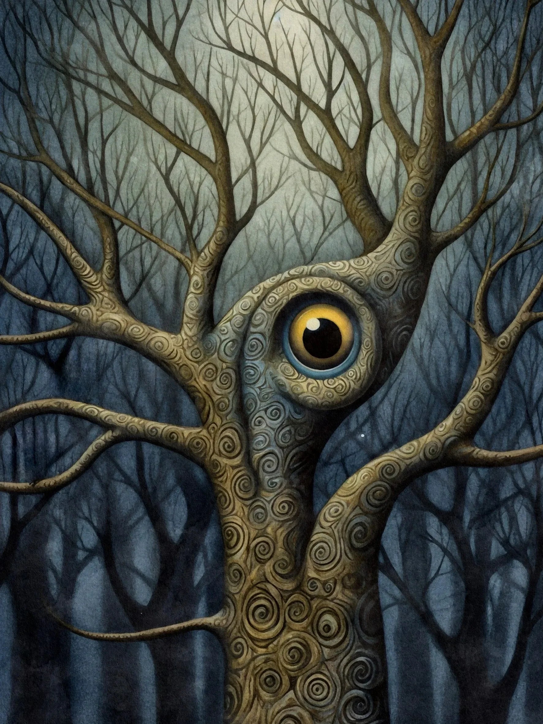 The Watching Forest Unframed Canvas Art Poster Modern Wall Decor for Home Living Room Bedroom & Ideal Present