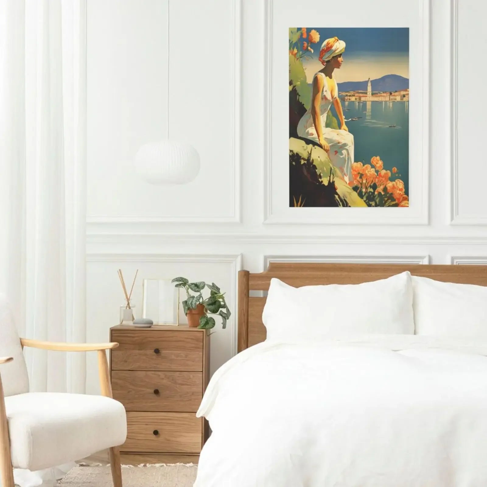 Unframed Canvas Vintage Italy Artwork Print Poster Wall Art for Home Living Room Bedroom Decor & Lovely Gift