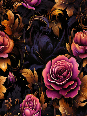 Retro Dark Roses Unframed Canvas Art Print Unframed Wall Poster For Living Room Bedroom Home Decor And Nice Gifts