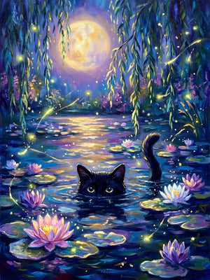 Serenity Feline Unframed Canvas Print Poster Art Wall Decoration for Living Room Bedroom & Special Present