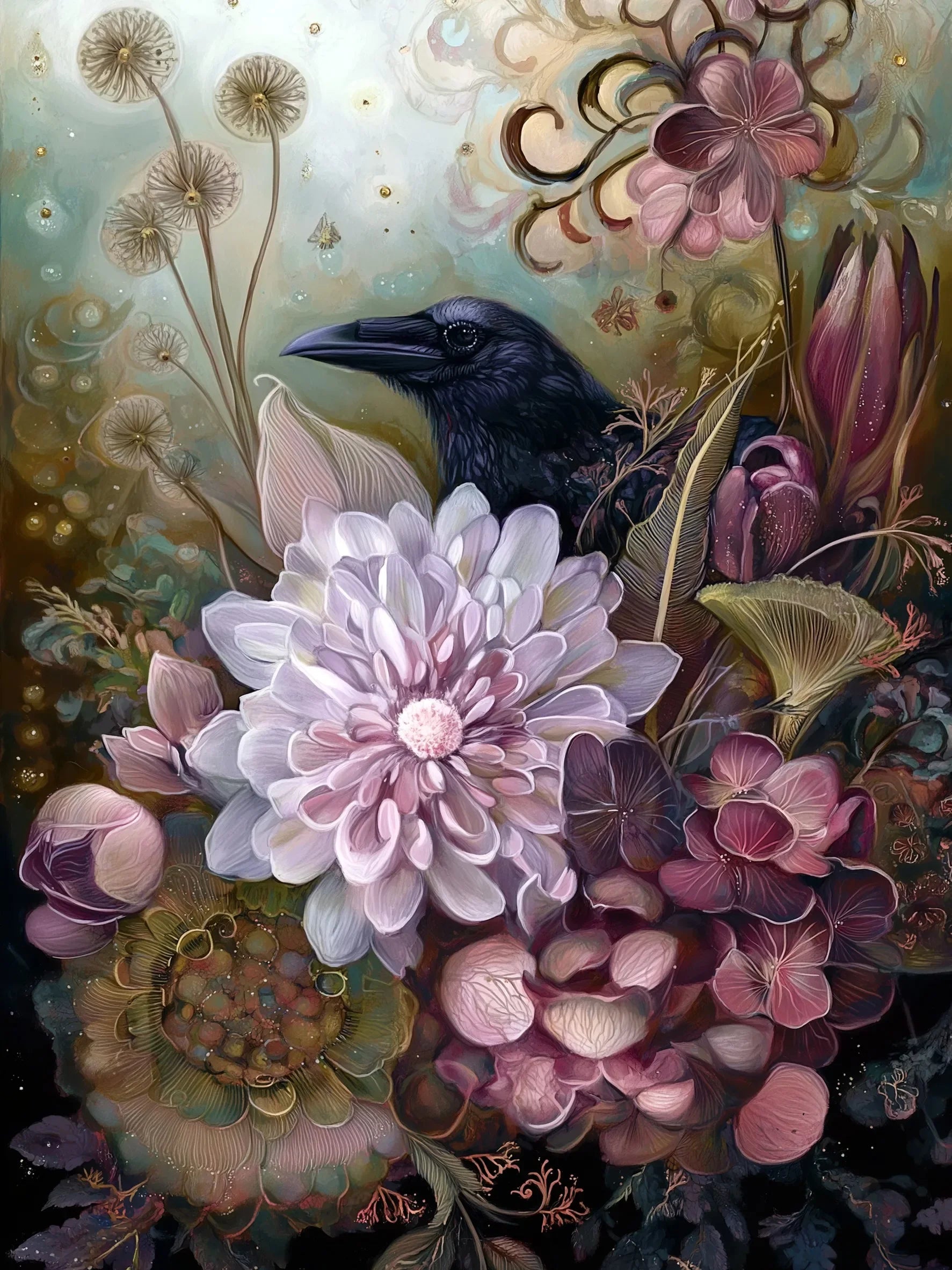 Flowers & Animals Print Unframed Canvas Art Poster Modern Wall Decor for Bedroom Living Room & Wonderful Gift Choice