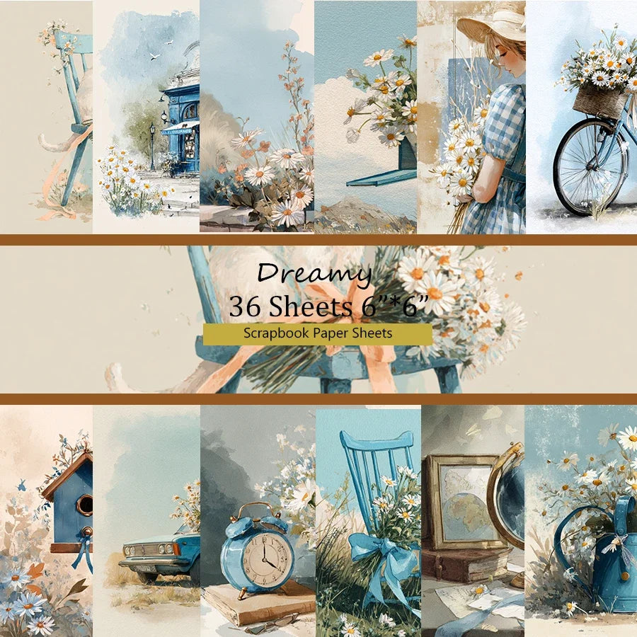 36 Sheets 6"x6" Decorative Scrapbook Paper: For Scrapbooking, Origami, School Projects & Card Making .