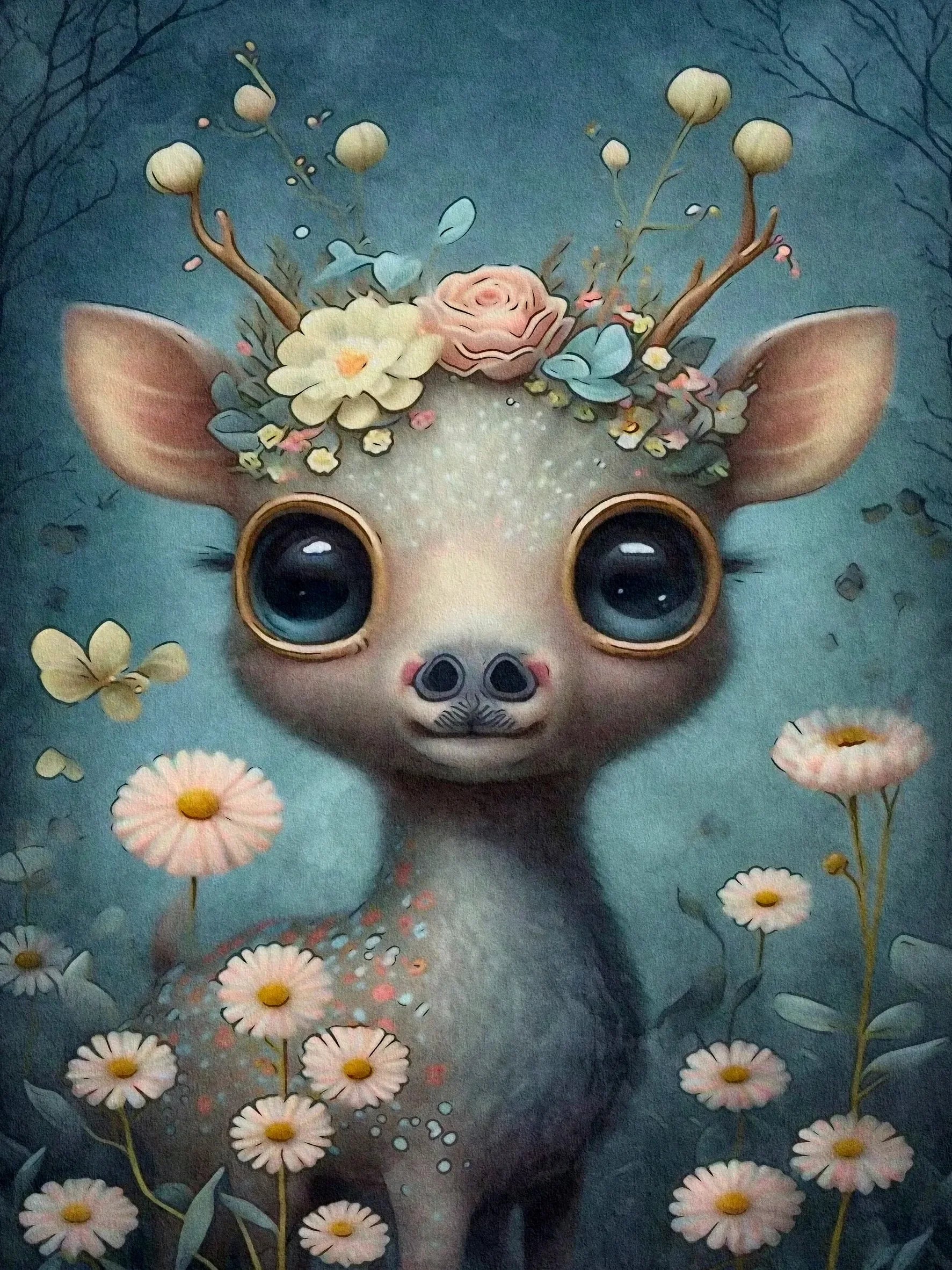 Unframed Canvas Print Wall Poster Cute Forest Animals Art For Living Room Bedroom Home Decor Lovely Gifts