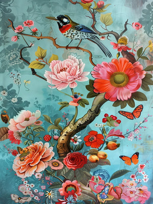 Floral Ladies Unframed Canvas Wall Art Poster Cozy Home Decoration for Living Room Bedroom & Ideal Gift Idea