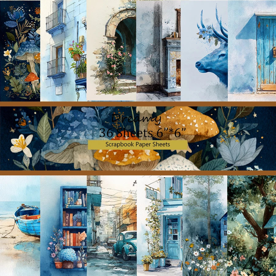 6"x6" Scrapbooking Paper (36 Sheets): Vintage Art Prints for Origami, Card Making, Journal & DIY Craft Needs