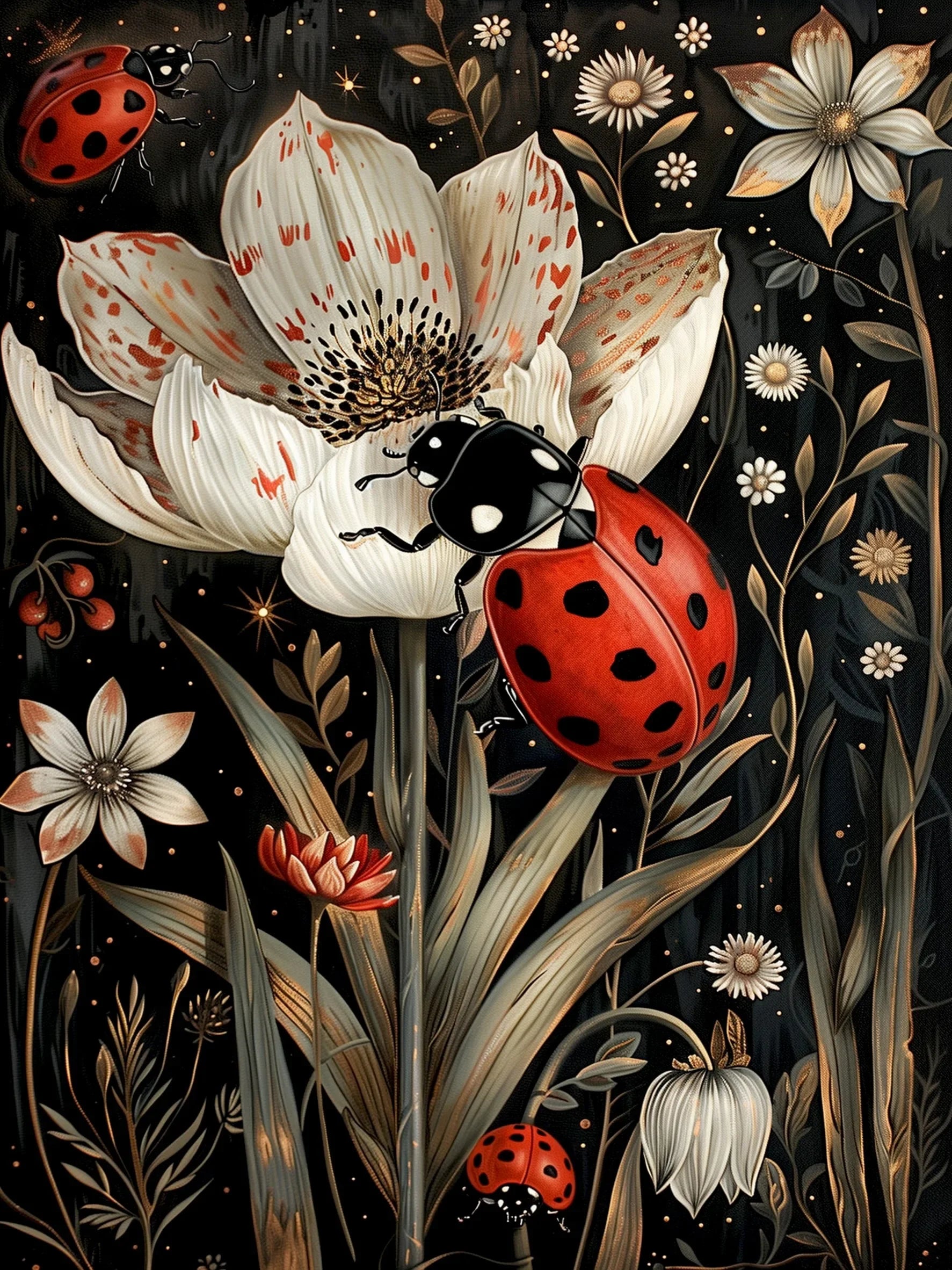 Unframed Wall Decor Art Canvas Print Botanical Bugs Poster For Living Room Bedroom Home Decoration