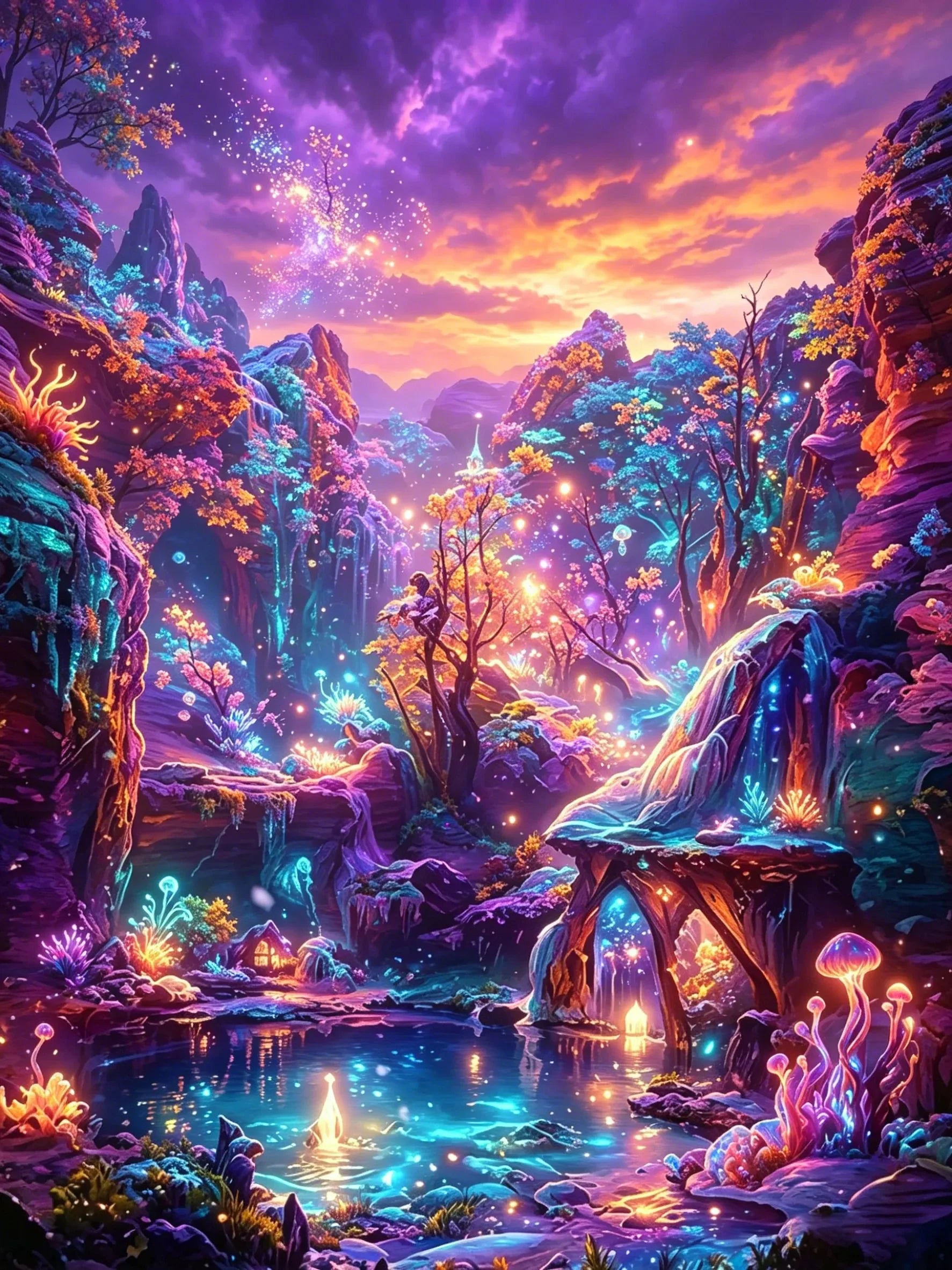 Unframed Wall Art Canvas Poster Dreamy Landscape Print For Living Room Bedroom Home Decor Perfect Gift