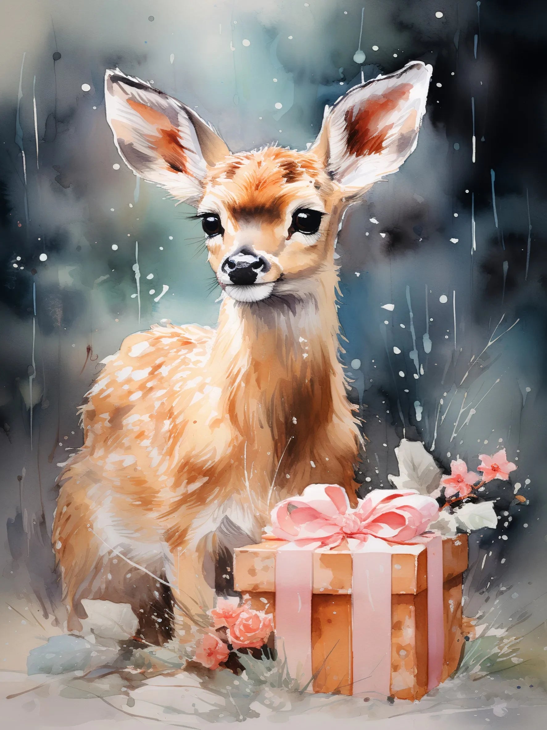 Christmas Theme Art Unframed Canvas Retro Print Wall Poster For Living Room Bedroom Home Decor Perfect Gifts