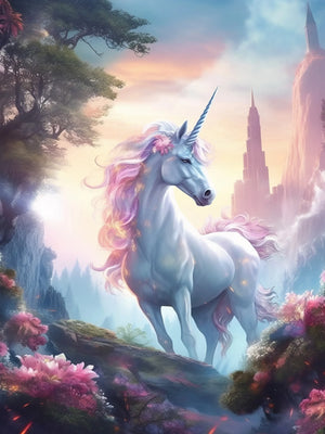 Unframed Canvas Wall Art Poster Print Fantasy Unicorns For Home Bedroom Living Room Decoration Gift Idea