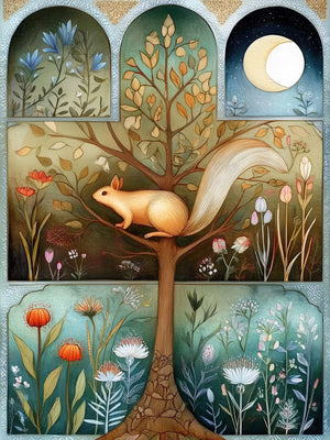 Home Decor Unframed Canvas Print Retro Divided Woodland Scenes Wall Art Poster For Living Room Bedroom Decoration Gift