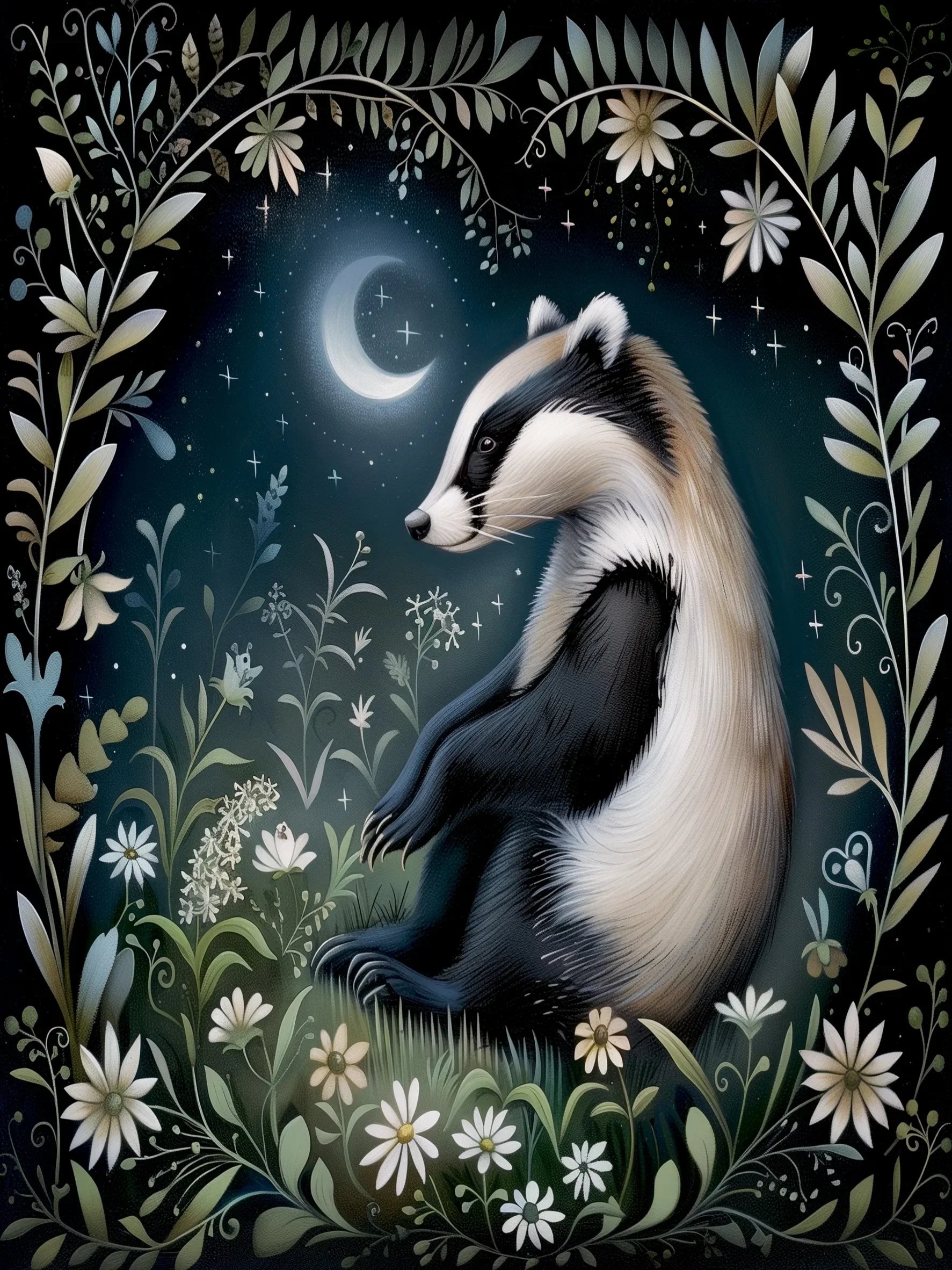 Unframed Wall Art Decor Poster Retro Animals of the Magic Woodlands Canvas Print For Living Room Bedroom Home Decor Gift