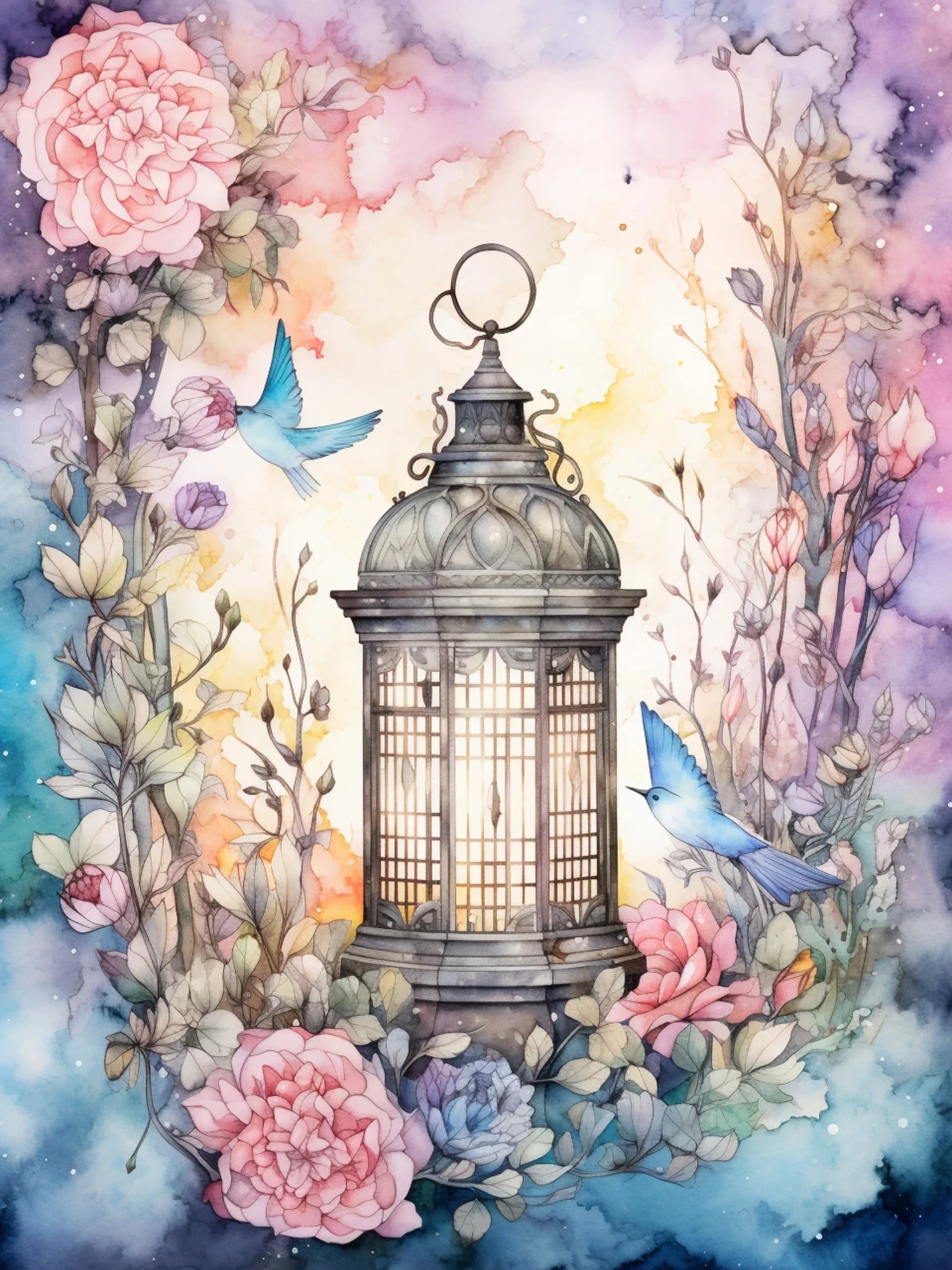 Wall Decor Unframed Canvas Print Fairytail Pastell Art Poster For Living Room Bedroom Home Decor Gifts