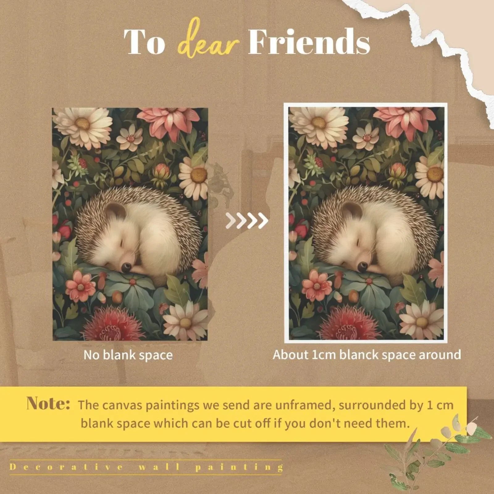 Sleeping Animals Style Unframed Canvas Wall Art Poster Home Decor for Bedroom Living Room & Wonderful Gift