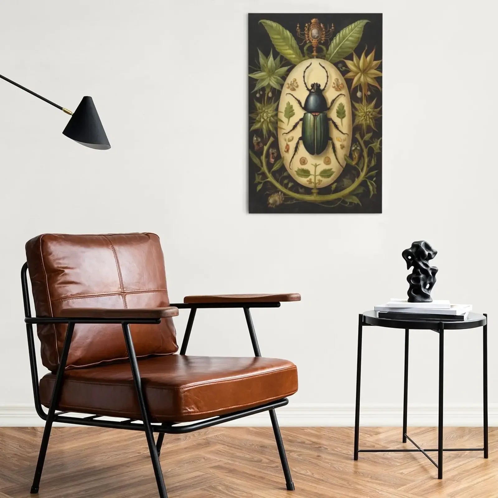 Botanical Beetles Retro Landscape Unframed Canvas Wall Art Poster Print For Home Living Room Bedroom Decor