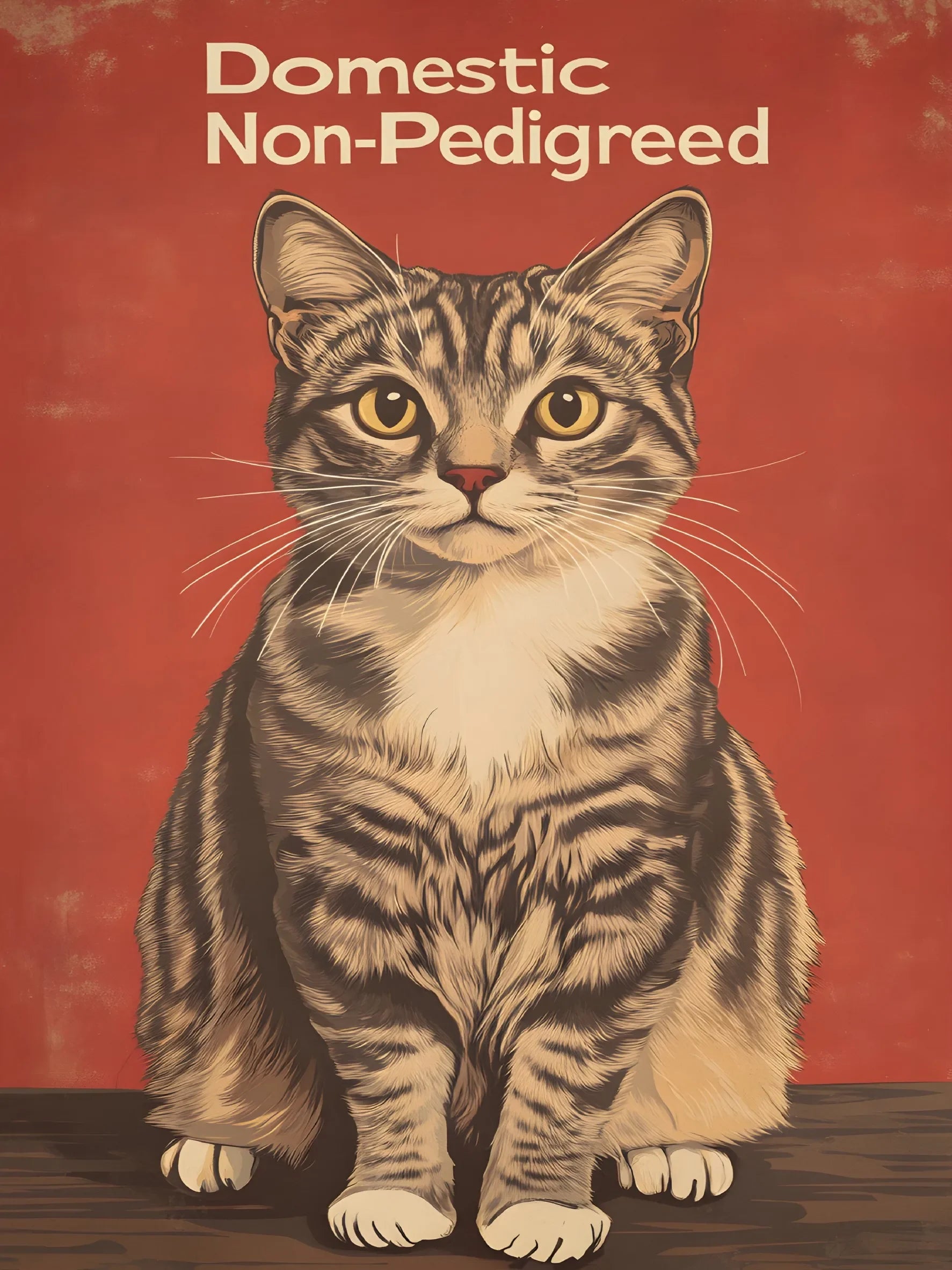Vintage Types of Cats Style Unframed Canvas Print Wall Art Poster Home Decor for Living Room Bedroom & Fine Gift