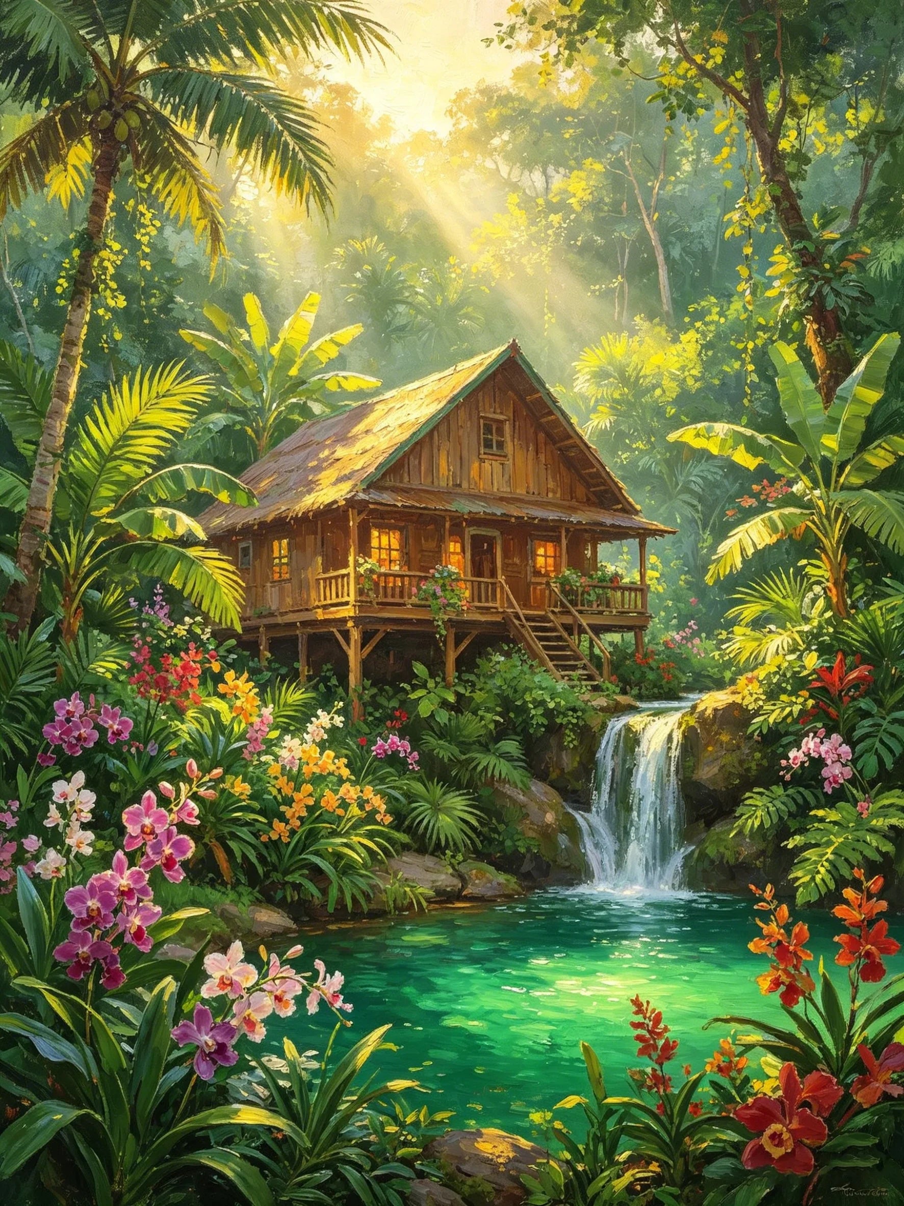 Classic Painting Landscape Art Unframed Canvas Wall Art Poster Home Decoration for Living Room Bedroom & Nice Present
