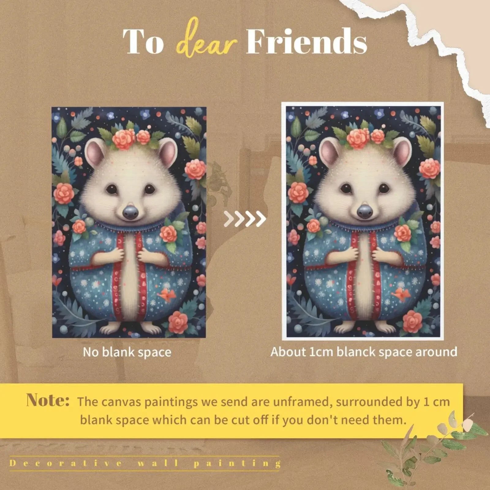 Retro Woodland Folk Unframed Canvas Print Wall Art Poster Home Decor for Living Room Bedroom Gifts
