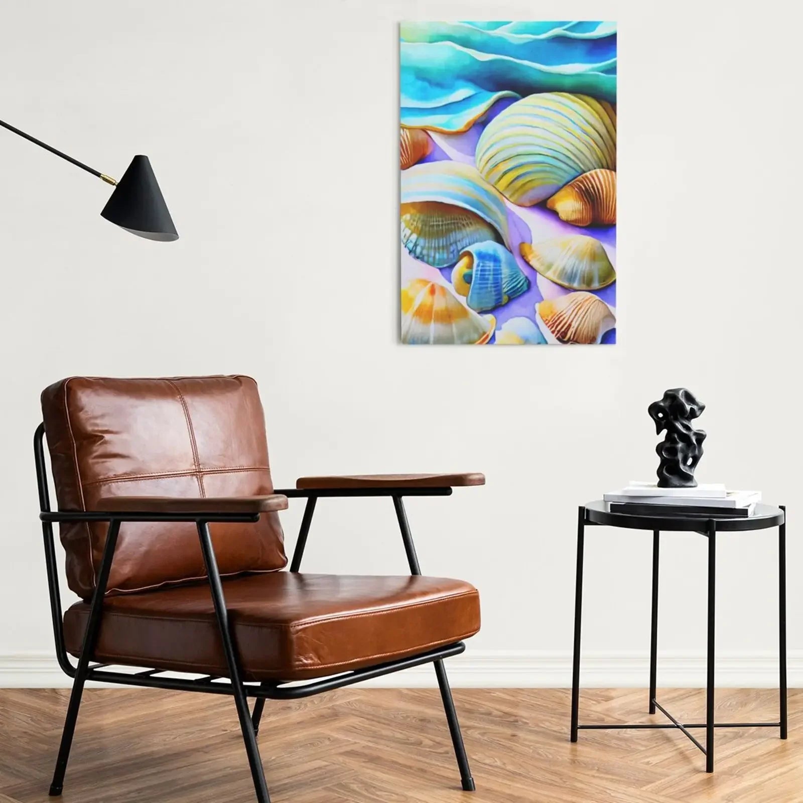 Seashell & Beach Unframed Canvas Art Print Wall Poster Home Decor for Living Room Bedroom & Fine Present