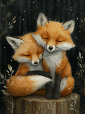 Unframed Canvas Wall Art Decor Cuddling Animals Print Poster For Living Room Bedroom Home Decoration