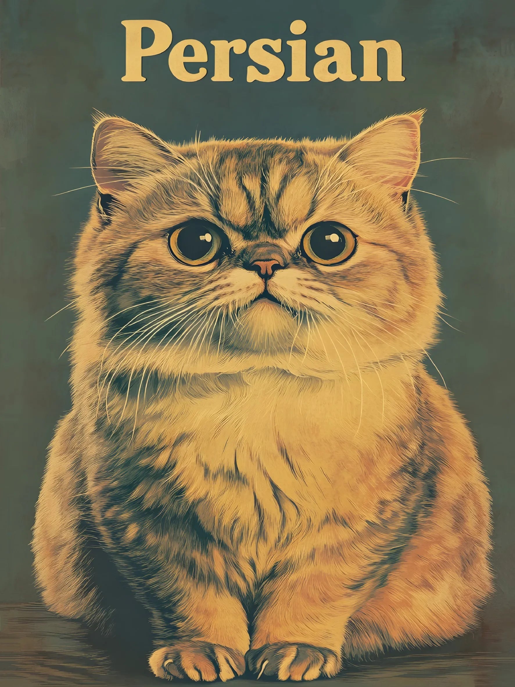 Vintage Types of Cats Style Unframed Canvas Print Wall Art Poster Home Decor for Living Room Bedroom & Fine Gift