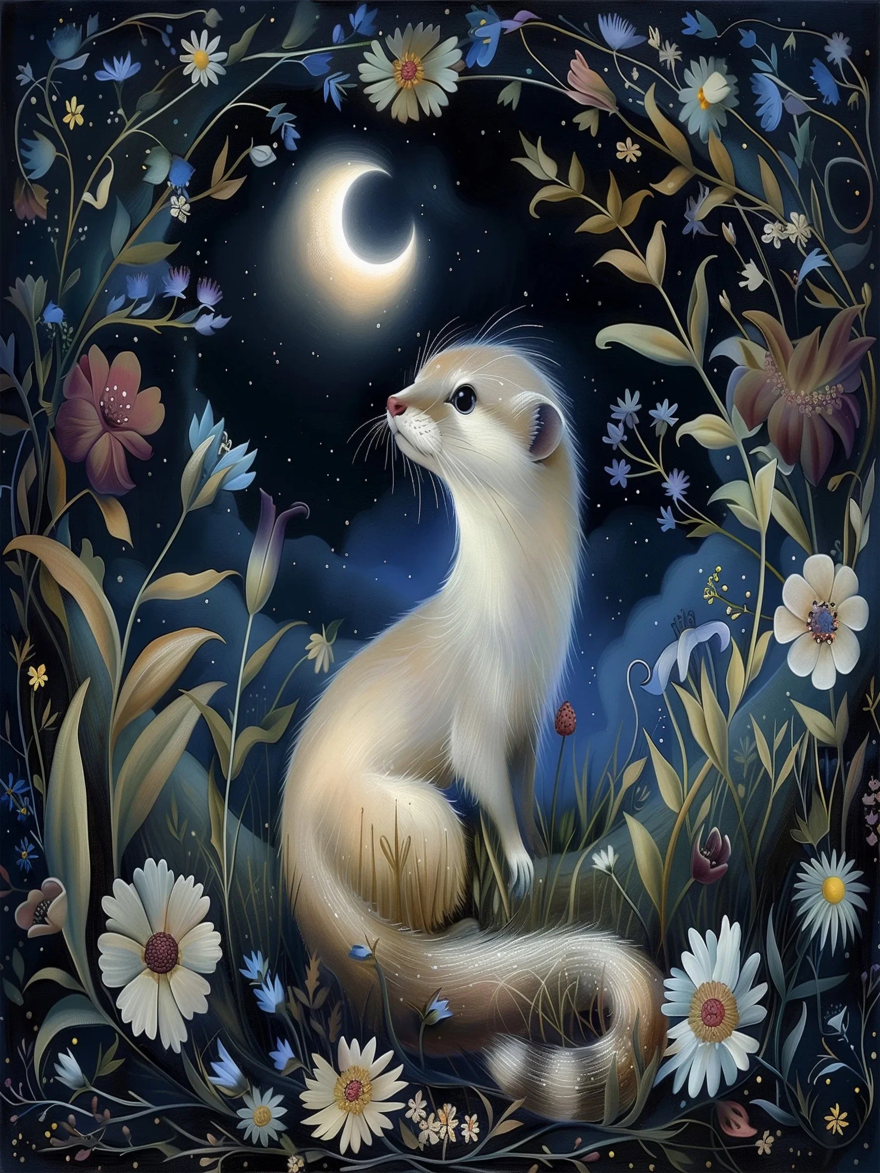 Unframed Wall Art Decor Poster Retro Animals of the Magic Woodlands Canvas Print For Living Room Bedroom Home Decor Gift