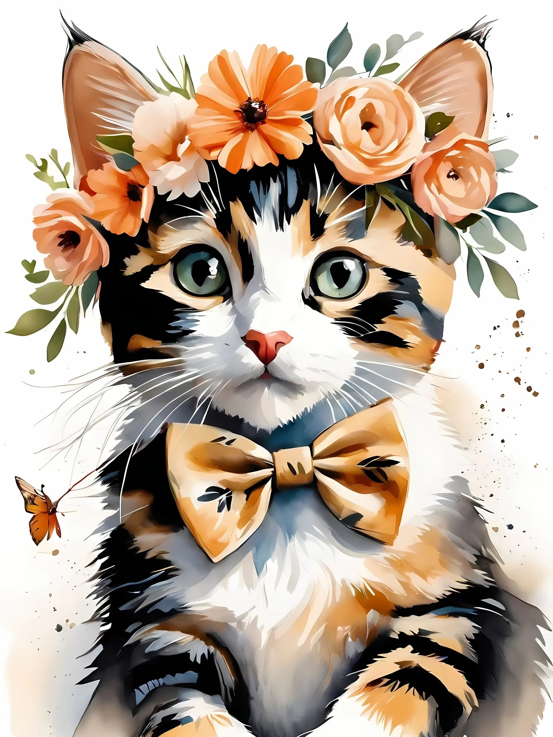 Calico Kitten Unframed Canvas Poster Wall Art Print For Home Living Room Bedroom Decor Nice Gift