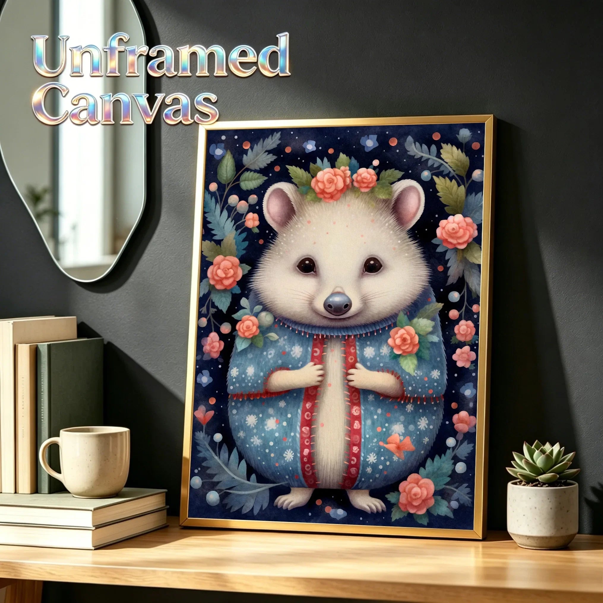 Retro Woodland Folk Unframed Canvas Print Wall Art Poster Home Decor for Living Room Bedroom Gifts
