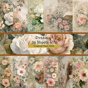 6"x6" Scrapbooking Paper (36 Sheets): Vintage Art Prints for Origami, Card Making, Journal & DIY Craft Needs