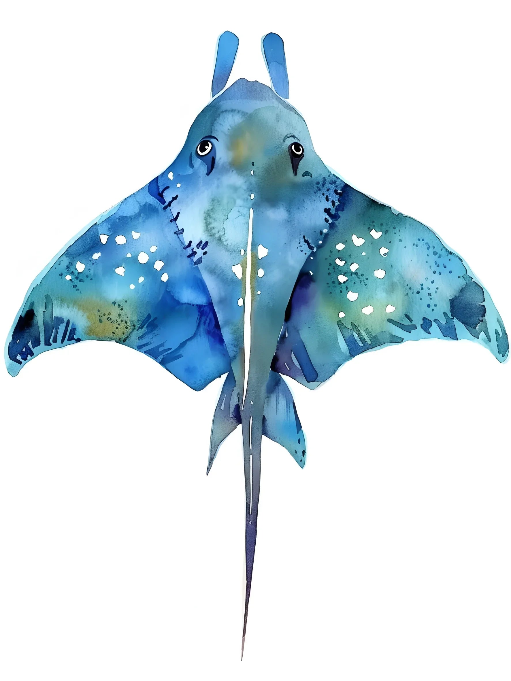 Watercolor Sea Animals Unframed Canvas Print Art Poster Modern Wall Decor for Living Room Bedroom Home Decoration & Ideal Gift