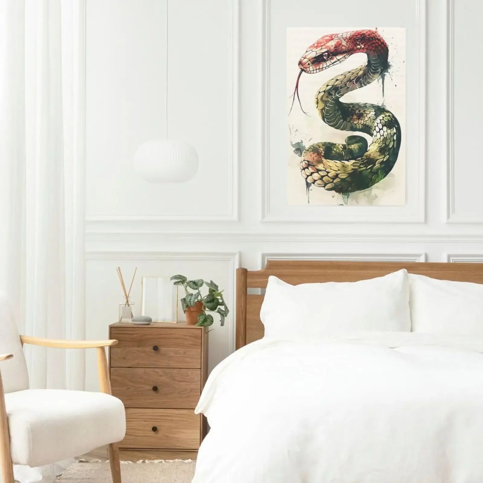 Unframed Canvas Watercolor Animal Wall Art Poster Elegant Home Decoration for Living Room Bedroom & Nice Gift Option