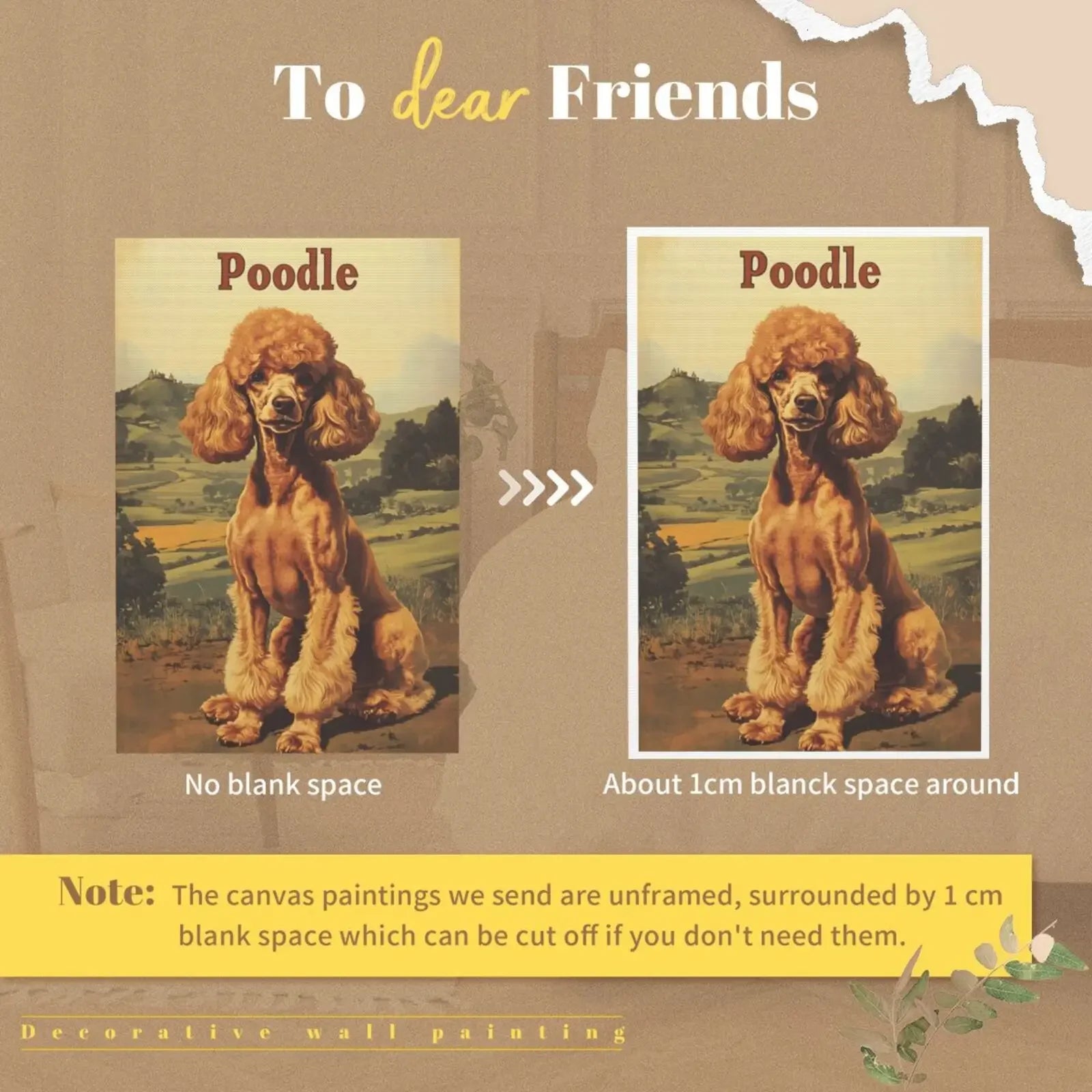 Types of Dogs Canvas Print Unframed Art Poster Fashion Wall Decor for Home Living Room Bedroom & Special Gift