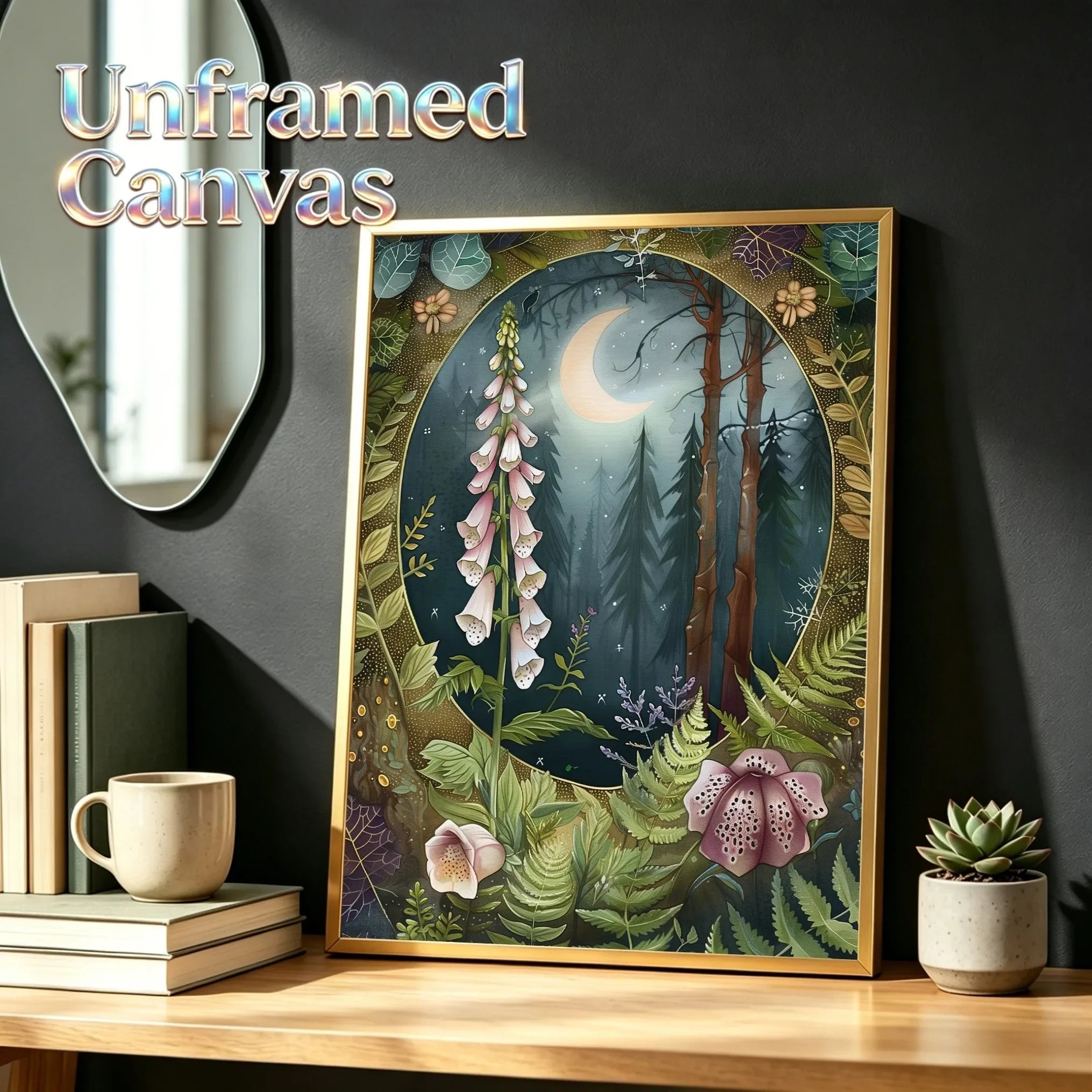 Forest Flowers Art Print Unframed Canvas Wall Poster Home Decoration for Living Room Bedroom & Nice Gift Idea
