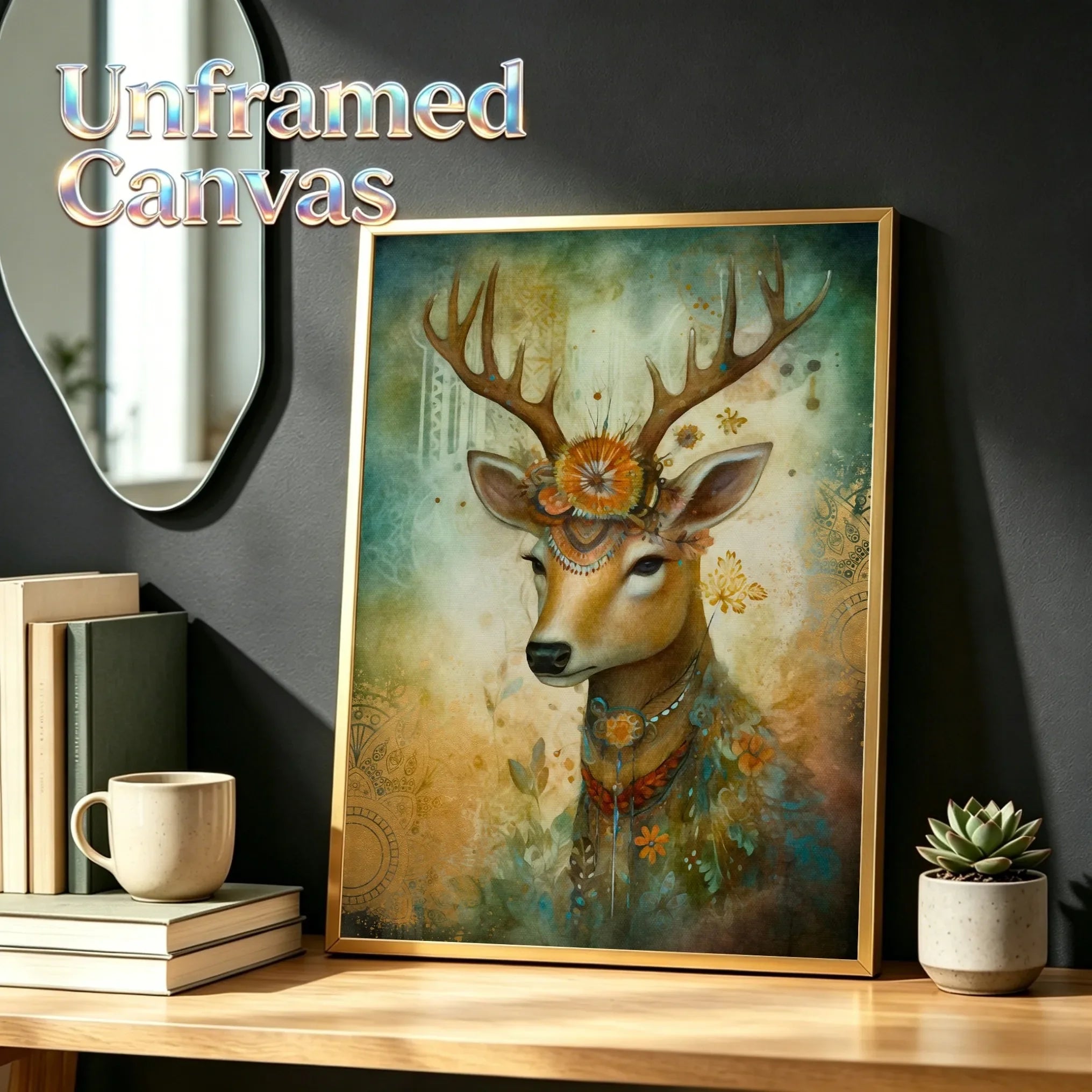 Unframed Canvas Home Decor Wall Art Bohemian Animals Print Poster For Living Room Bedroom Decoration