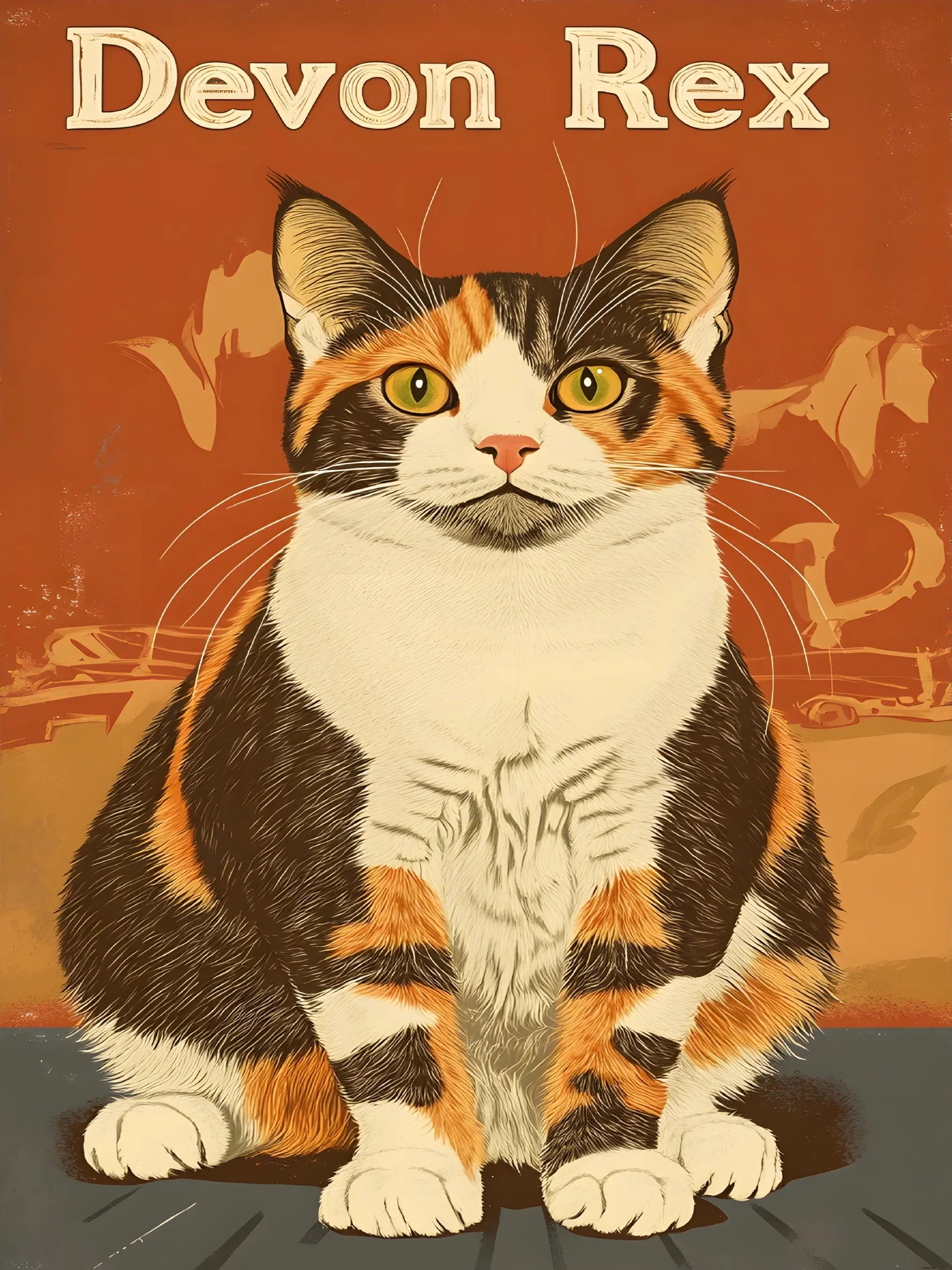 Vintage Types of Cats Style Unframed Canvas Print Wall Art Poster Home Decor for Living Room Bedroom & Fine Gift