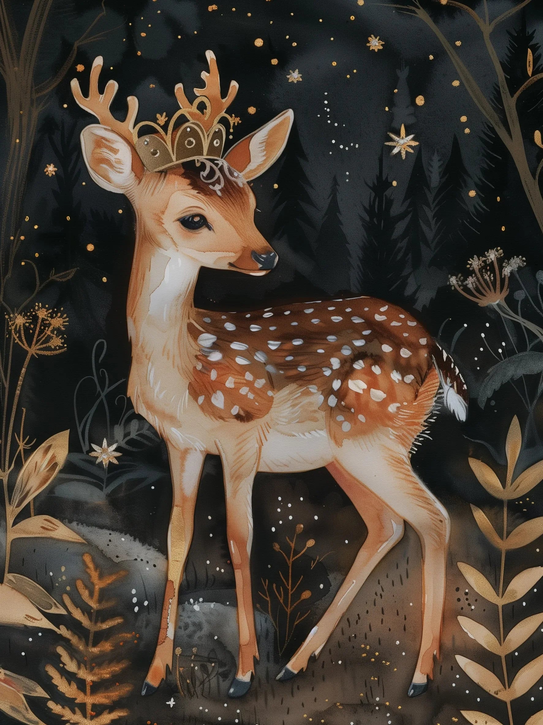 Regal Forest Animals Wall Art Unframed Canvas Print Poster Stylish Home Decor for Living Room Bedroom & Thoughtful Present