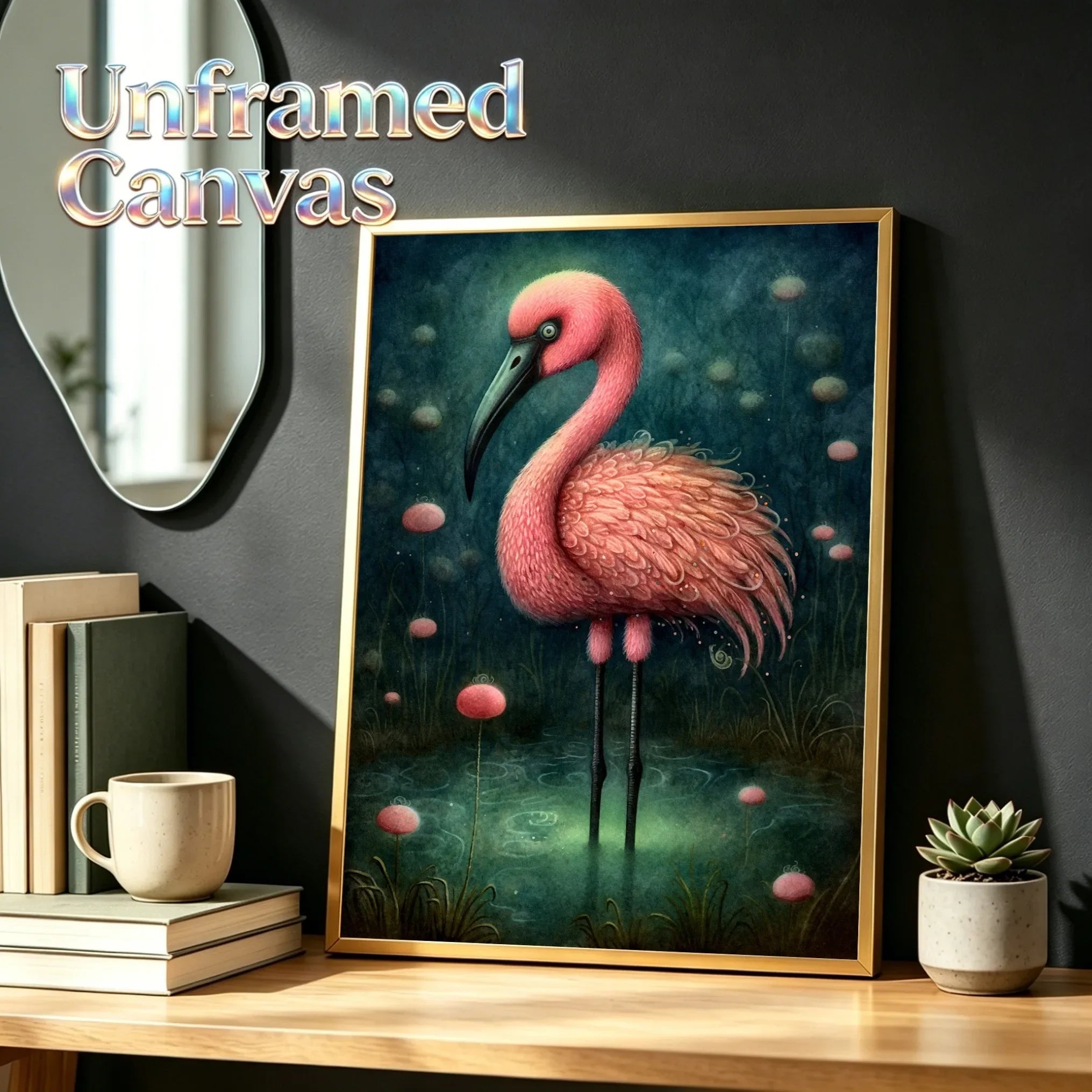 Wall Art Decor Poster Unframed Canvas Dark Jungle Animals Print For Living Room Bedroom Home Decoration