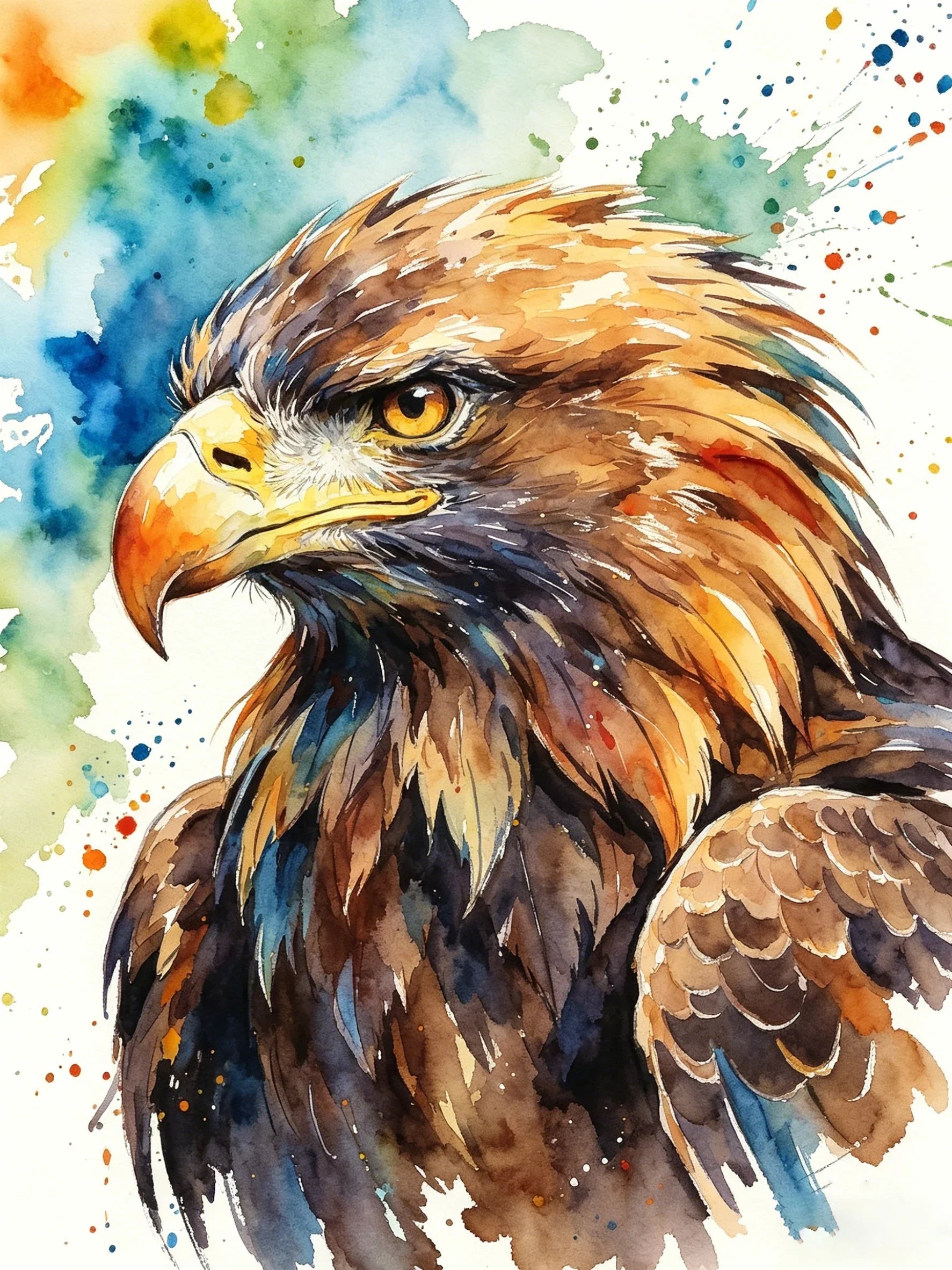 Watercolor Animal Series Unframed Canvas Print Poster Art Wall Decor for Home Bedroom Living Room & Wonderful Gift