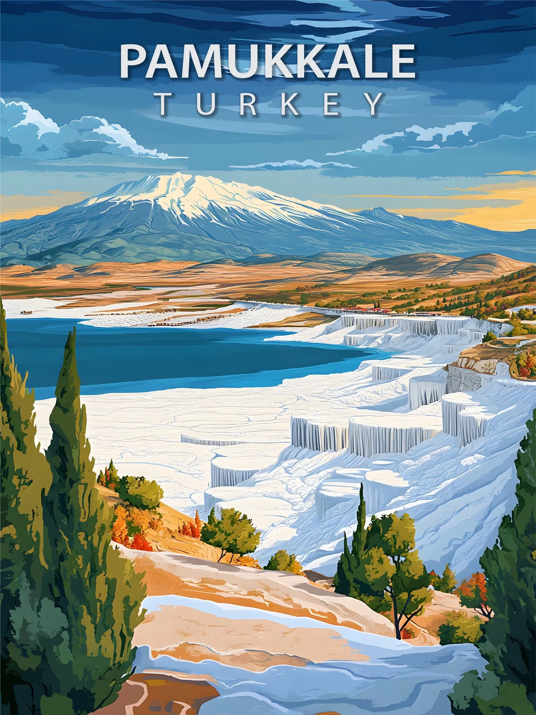 Retro Beautiful Places Unframed Art Canvas Print Wall Poster For Living Room Bedroom Home Decor Ideal Gifts