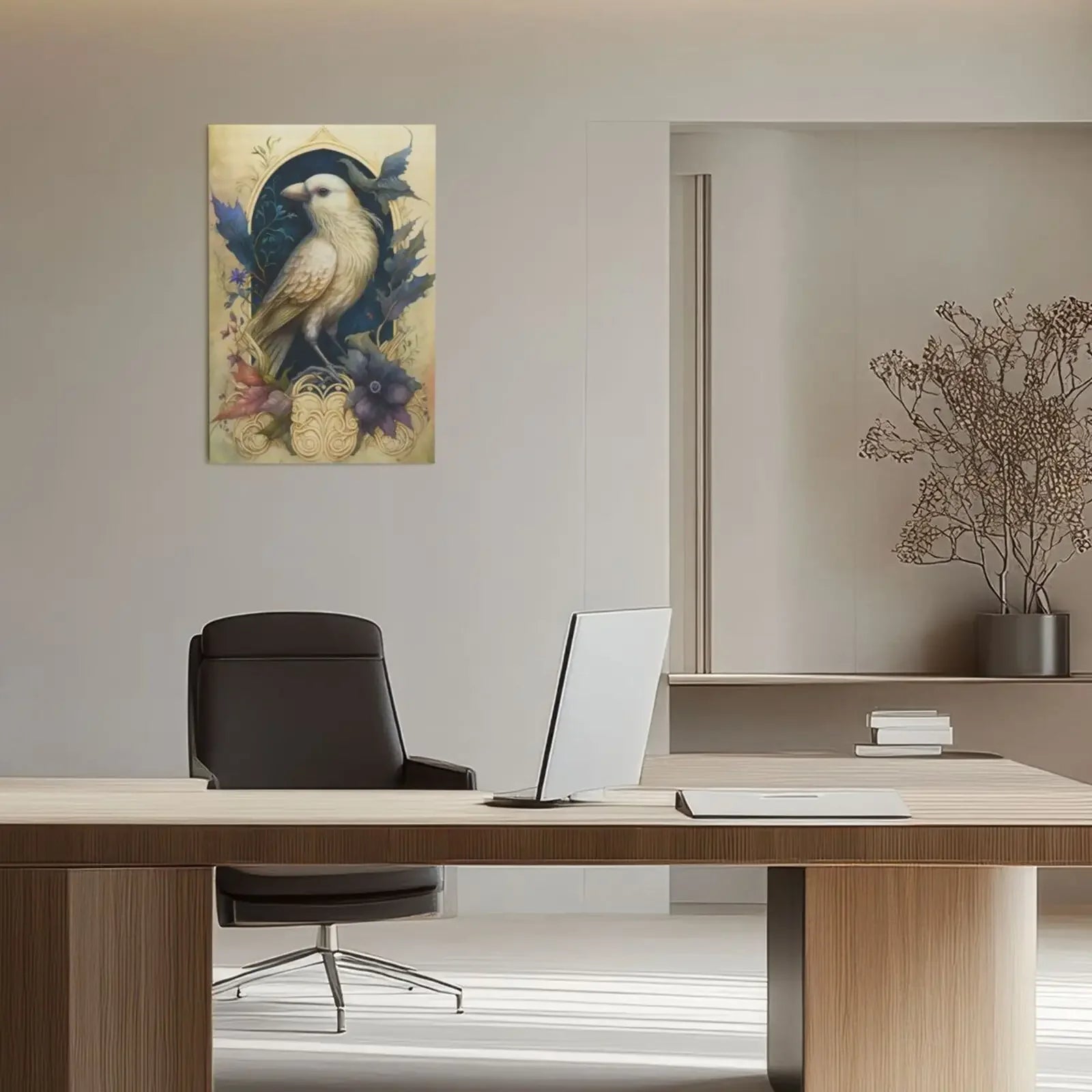White Animals Unframed Canvas Wall Art Print Poster Home Decoration for Living Room Bedroom and Ideal Gift for Friends Family