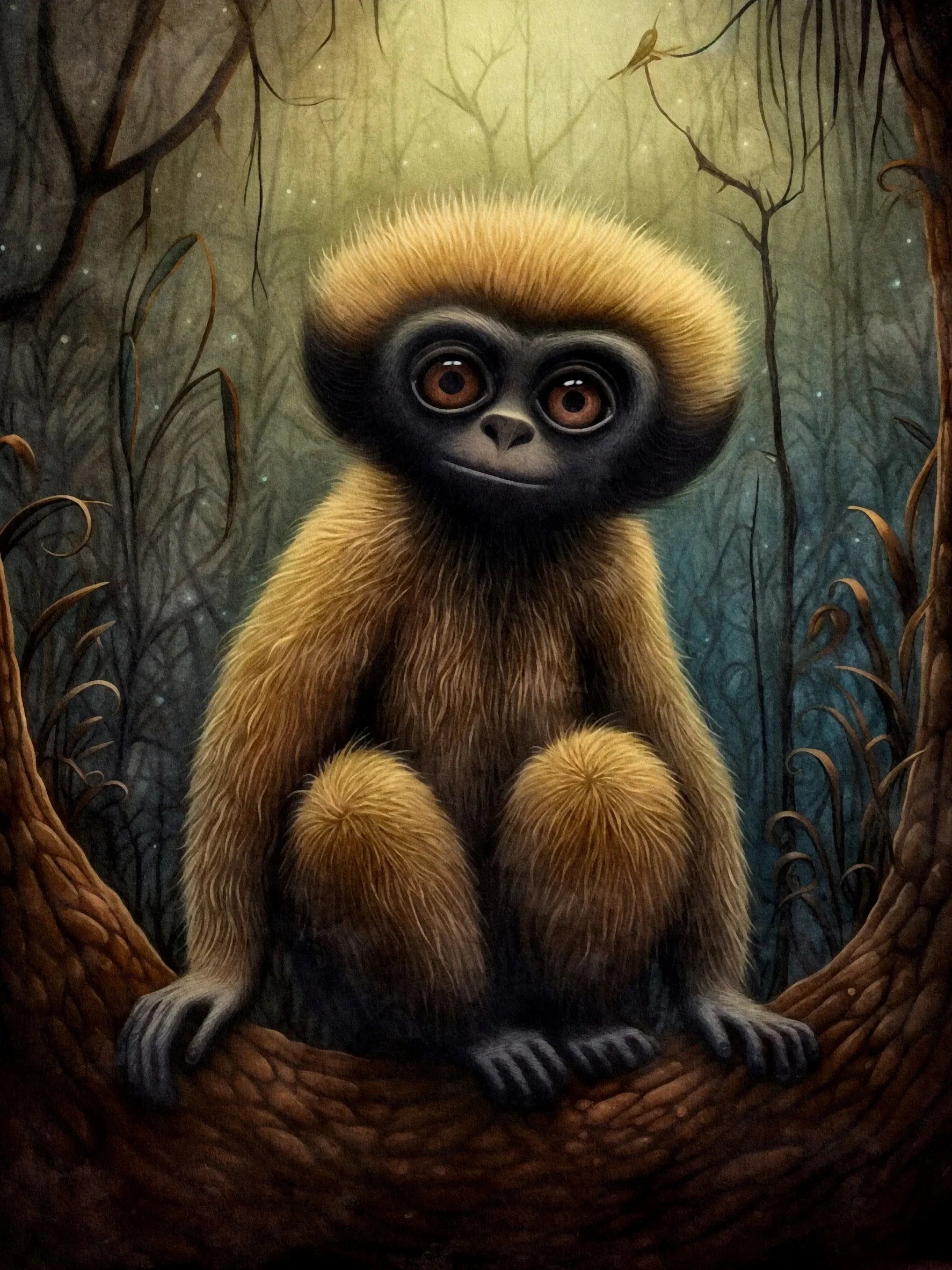 Wall Art Decor Poster Unframed Canvas Dark Jungle Animals Print For Living Room Bedroom Home Decoration