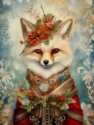 Wall Art Print Poster Unframed Canvas Christmas Animals For Home Bedroom Living Room Decor Gift Idea