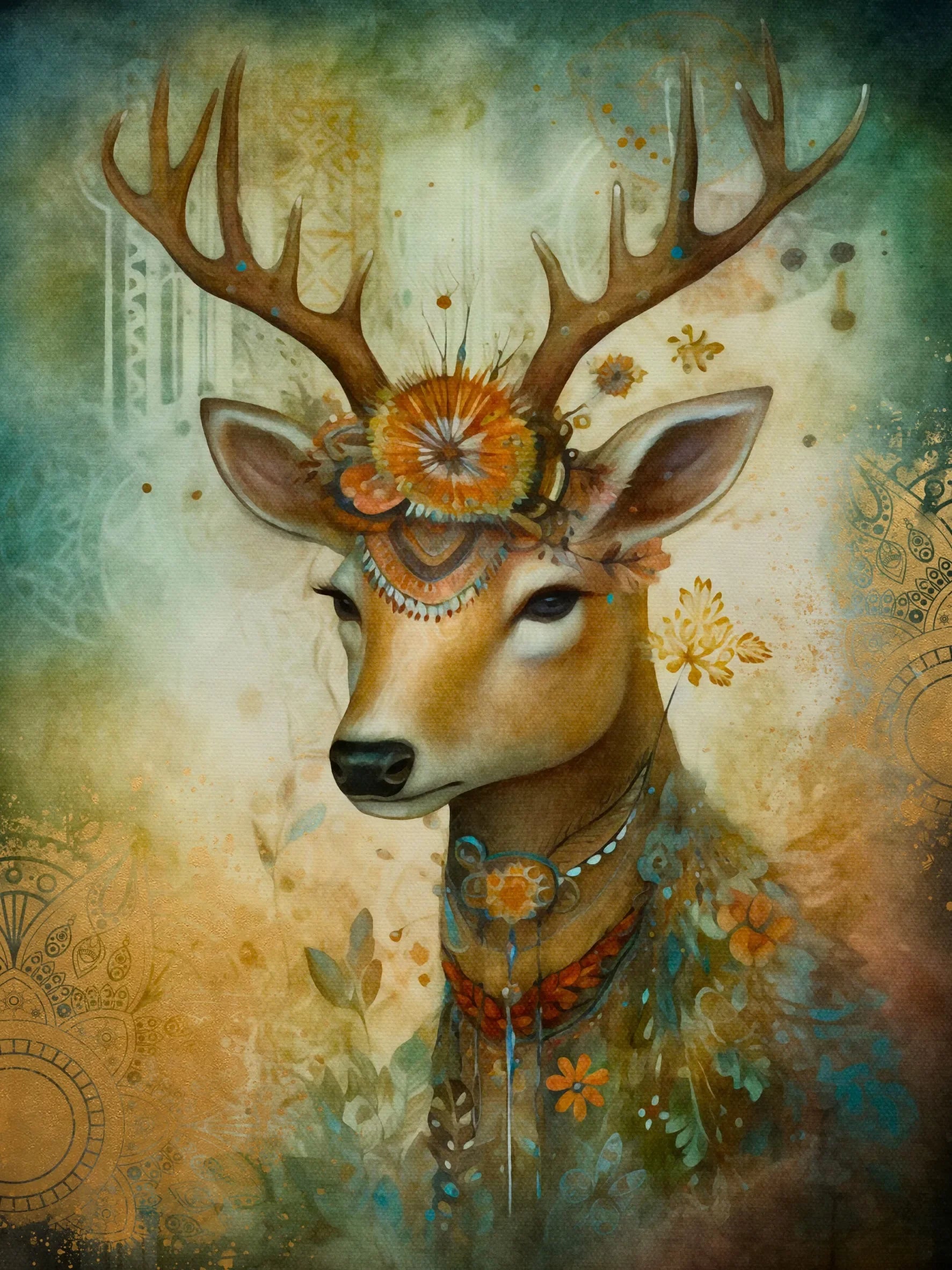 Unframed Canvas Home Decor Wall Art Bohemian Animals Print Poster For Living Room Bedroom Decoration