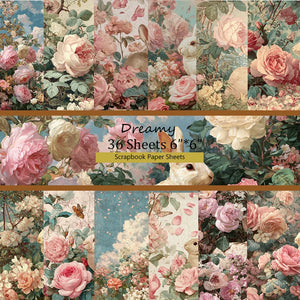 6"x6" Scrapbook Paper Set (36 Sheets): Old-World Art Patterns for Scrapbooking, Origami & Planner Decor.