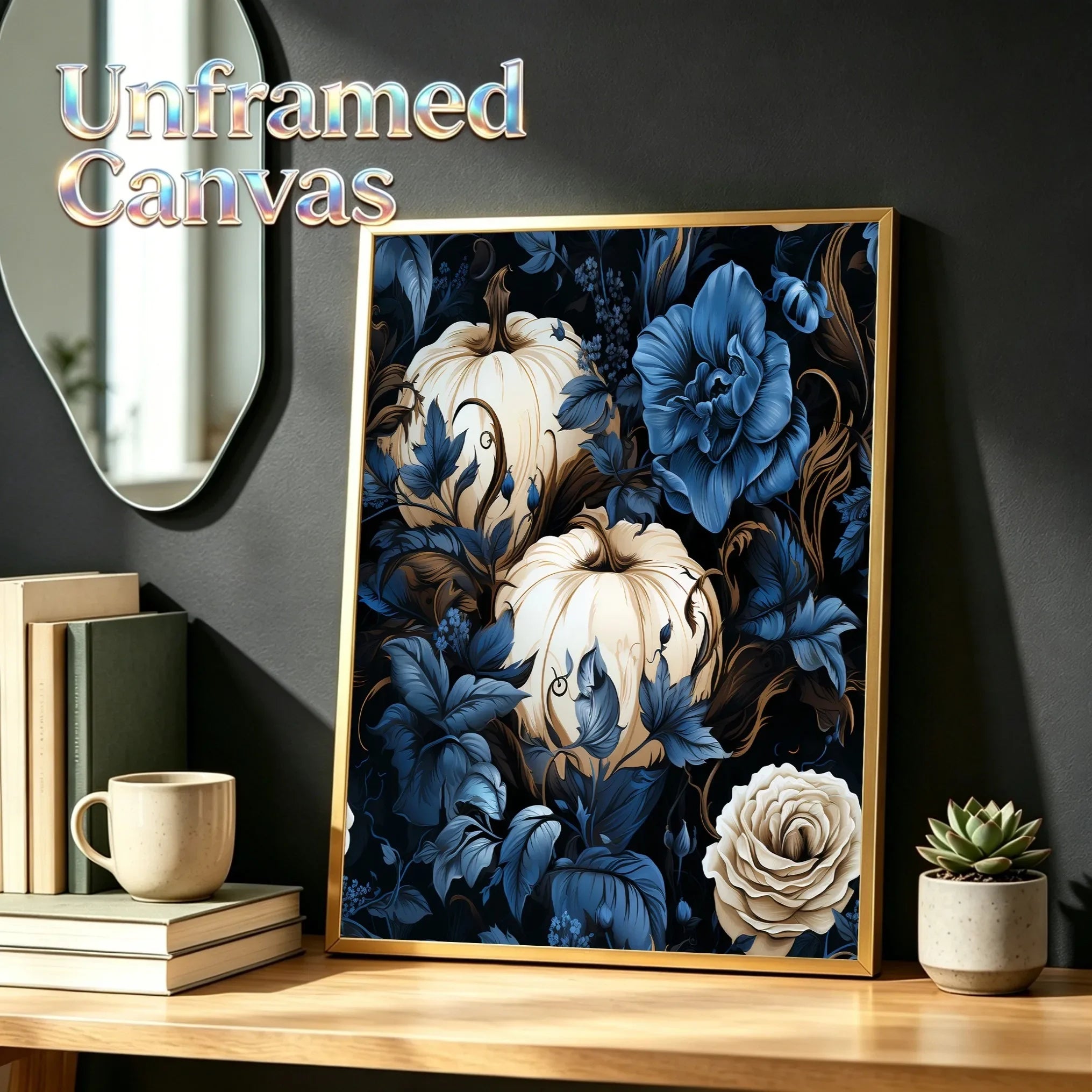 Retro Dark Roses Unframed Canvas Art Print Unframed Wall Poster For Living Room Bedroom Home Decor And Nice Gifts