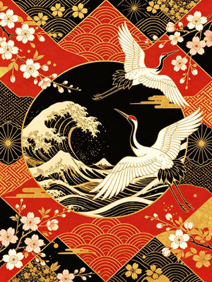 Japanese Retro Unframed Canvas Art Print Wall Poster Stylish Home Decor for Bedroom Living Room & Sweet Gift