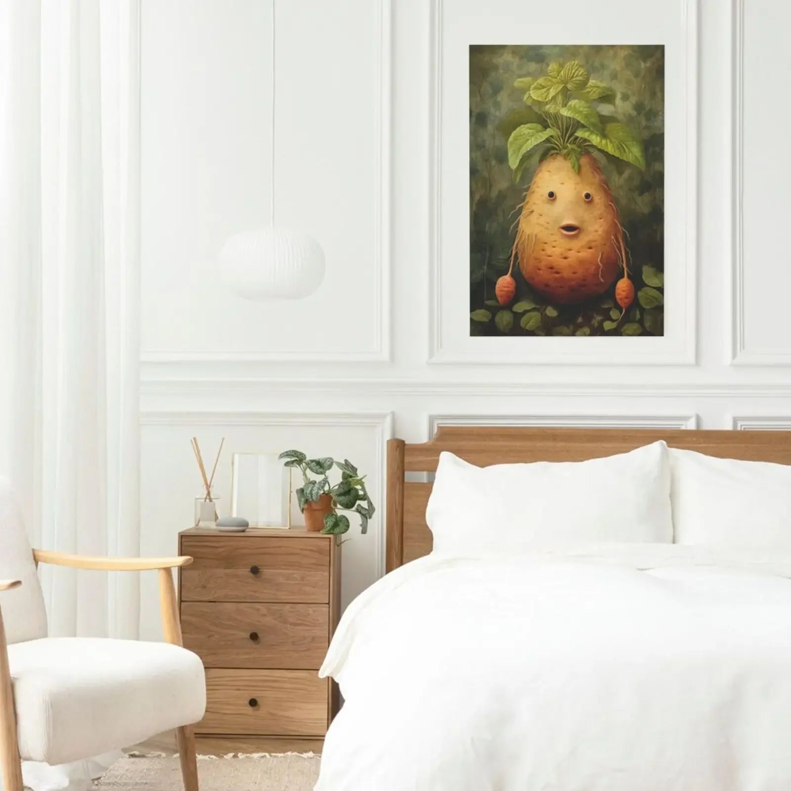 Unframed Art Print Poster Canvas Retro Cute Vegetable Wall Decor For Living Room Bedroom Home Decoration