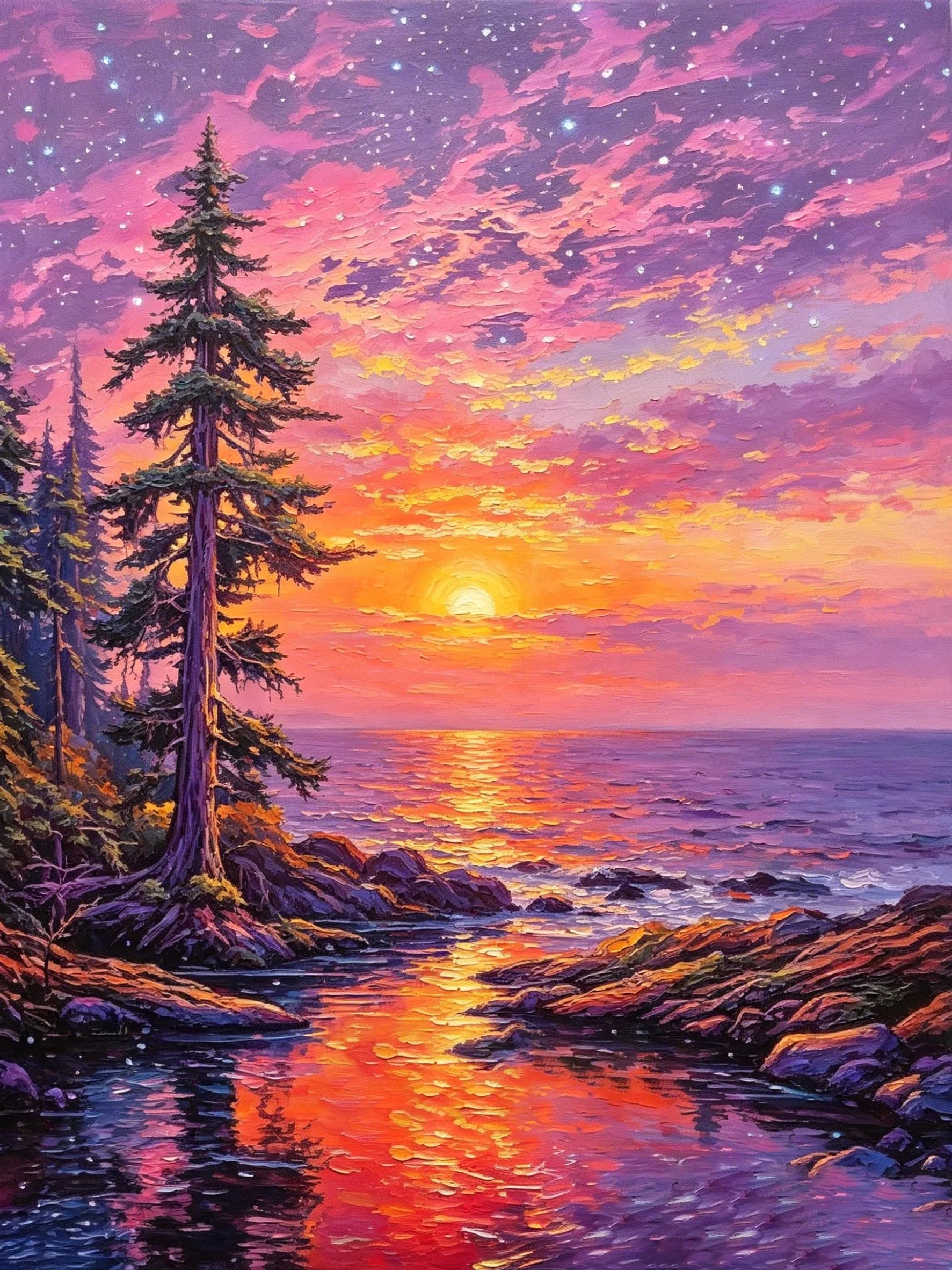 Aurora Landscape Art Poster Unframed Canvas Print Wall Decor For Living Room Bedroom Home Decoration