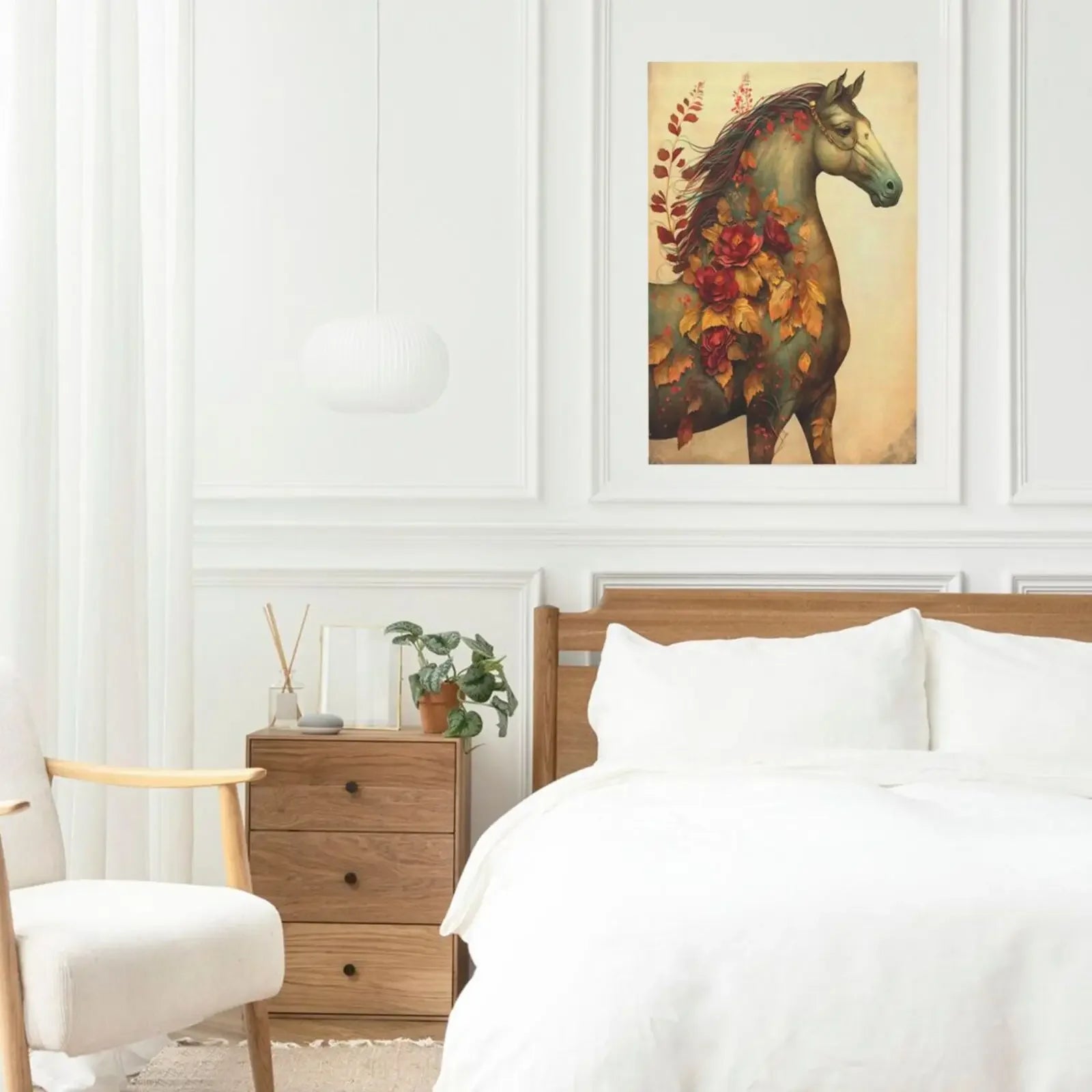 Horses & Unicorn Artwork Unframed Canvas Print Poster Modern Wall Decoration for Living Room Bedroom & Nice Gift